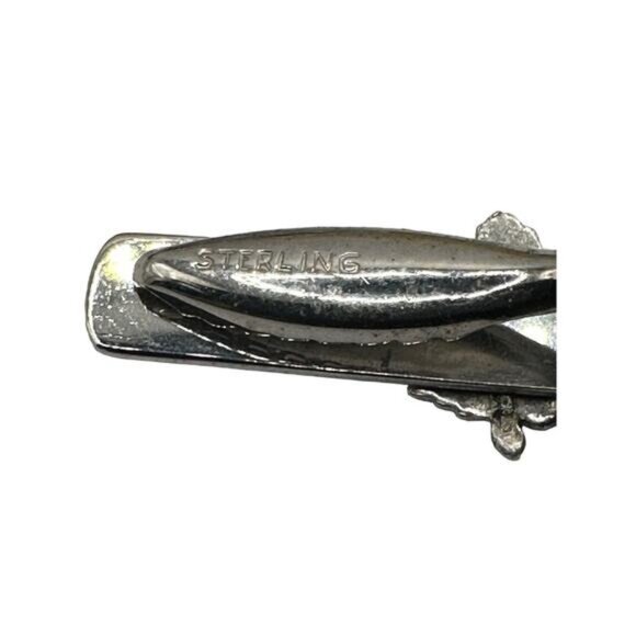 Sterling Silver Maple Leaf Cufflinks & Tie Clip Set With Enamel Accents - Picture 3 of 6